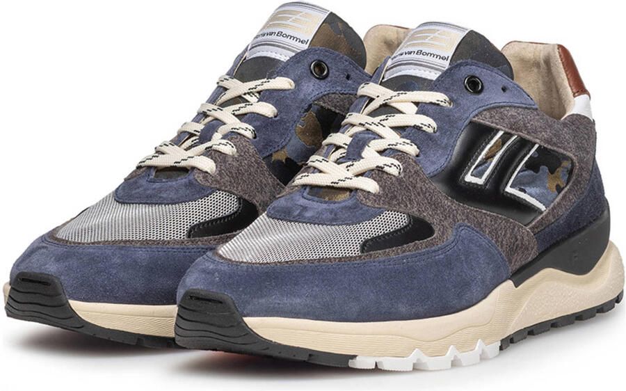 FLORIS VAN BOMMEL Lage Sneakers Heren Sfm-10154 De Treener Maat: 45⅓ Materiaal: Suède Kleur: Blauw