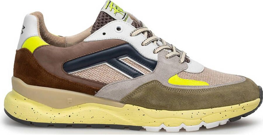 Floris van Bommel De Treener 01.57 suède sneakers bruin geel