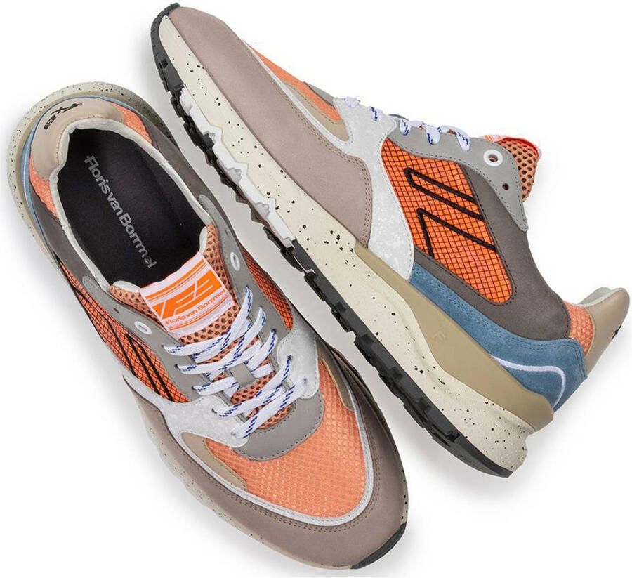 FLORIS VAN BOMMEL Lage Sneakers Heren Sfm-10243 De Treener Maat: 46⅔ Materiaal: Leer Kleur: Oranje - Foto 2