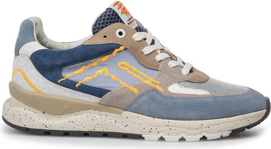 Floris van Bommel heren sneaker De Treener suède blauw beige art.SFM 10243 42 02 06.07 Lightblue g