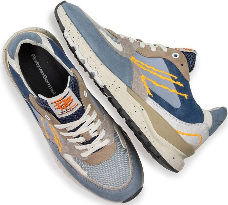 Floris van Bommel heren sneaker De Treener suède blauw beige art.SFM 10243 42 02 06.07 Lightblue g - Foto 2