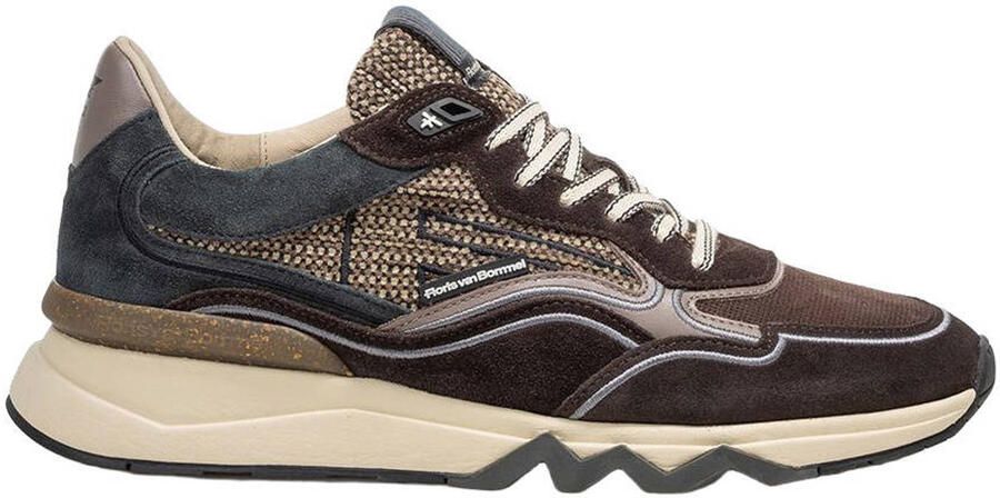 Floris van Bommel Sfm-10198 De Zager Sneakers Textiel Heren Bruin