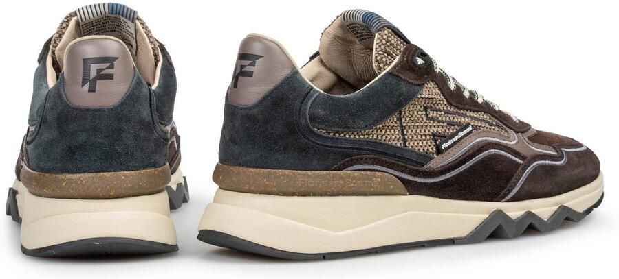 FLORIS VAN BOMMEL Lage Sneakers Heren Sfm-10198 De Zager Textiel Bruin - Foto 9