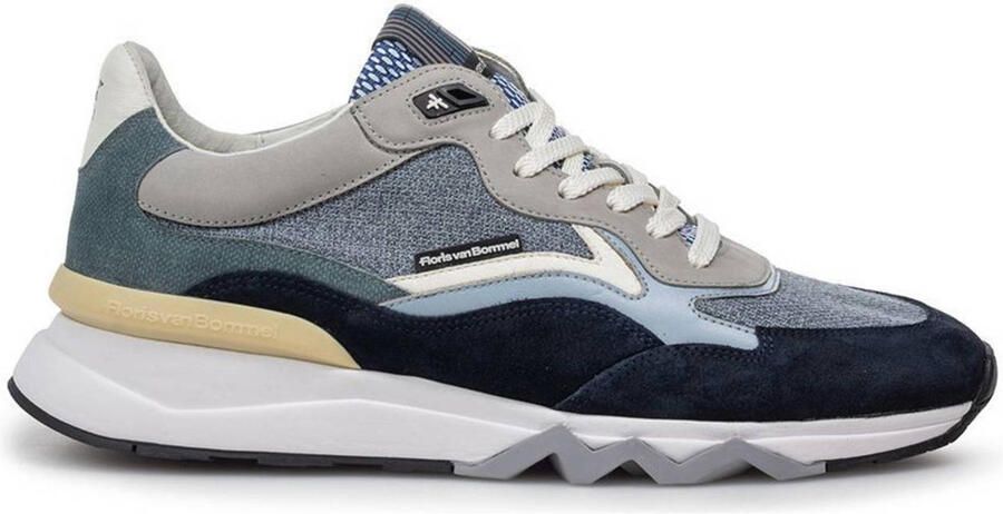 FLORIS VAN BOMMEL Lage Sneakers Heren Sfm-10178 De Zager Maat: 42⅔ Materiaal: Textiel Kleur: Blauw