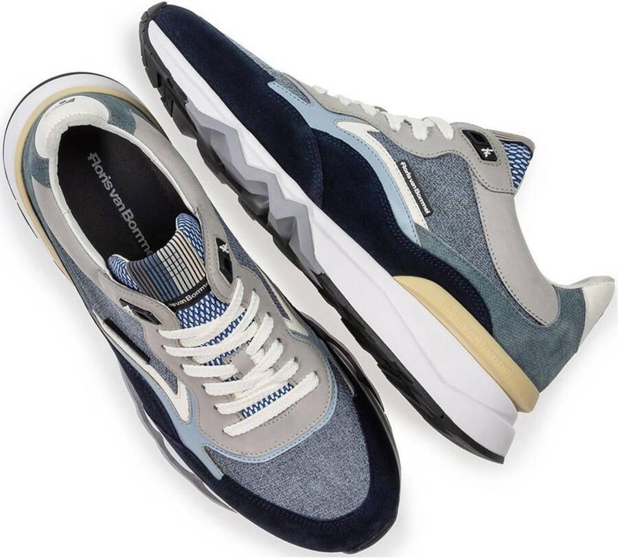 FLORIS VAN BOMMEL Lage Sneakers Heren Sfm-10178 De Zager Maat: 46 Materiaal: Textiel Kleur: Blauw - Foto 2