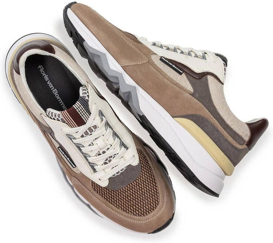 FLORIS VAN BOMMEL Lage Sneakers Heren Sfm-10234 De Zager Textiel Beige - Foto 2