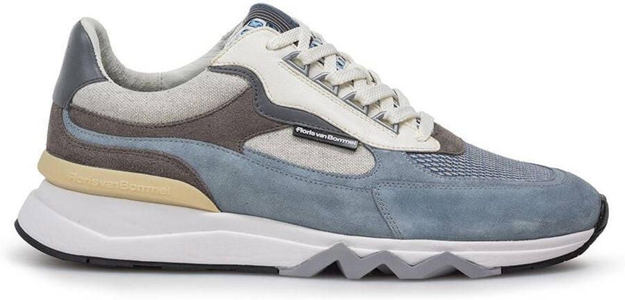 FLORIS VAN BOMMEL Lage Sneakers Heren Sfm-10234 De Zager Maat: 42⅔ Materiaal: Suède Kleur: Blauw