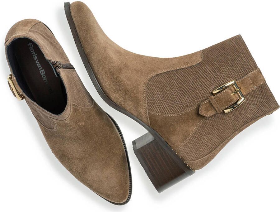 FLORIS VAN BOMMEL Enkelboots Dames Sfw-50065 Evi Maat: 40 Materiaal: Suède Kleur: Beige - Foto 3