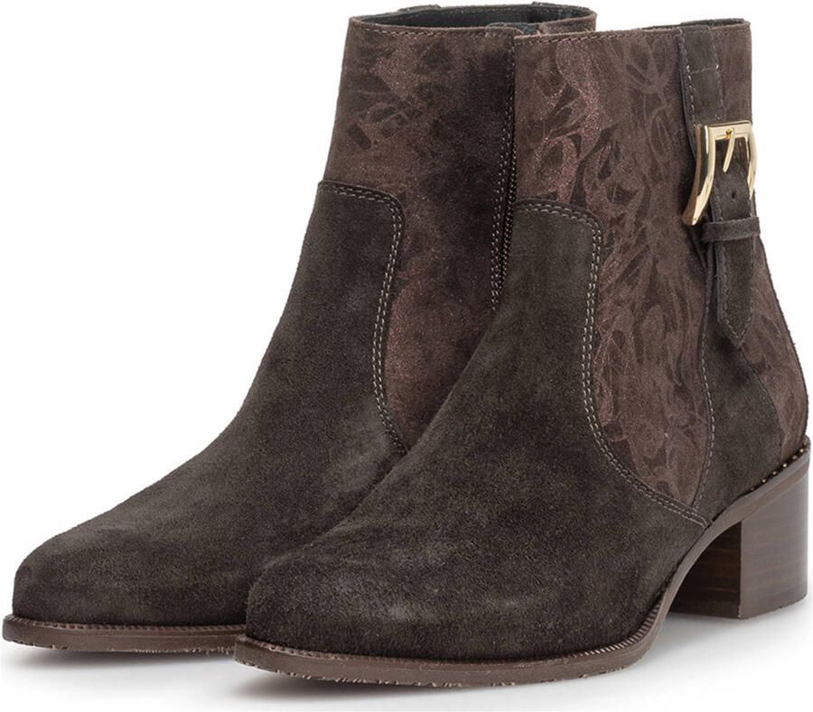 FLORIS VAN BOMMEL Enkellaarsjes Dames Sfw-50065 Evi Maat: 37 5 Materiaal: Suède Kleur: Bruin - Foto 3