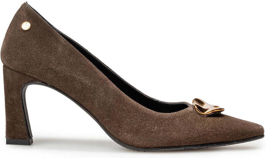 Floris van Bommel F-design suède pump donkerbruin
