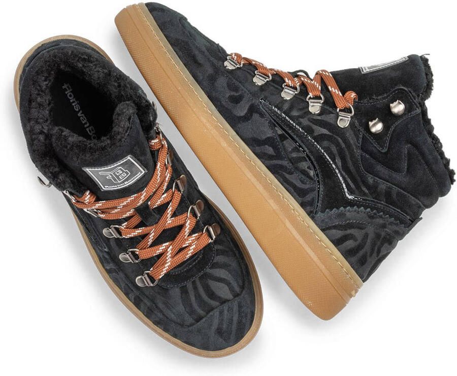 Floris van Bommel Fygi suède sneakers zwart