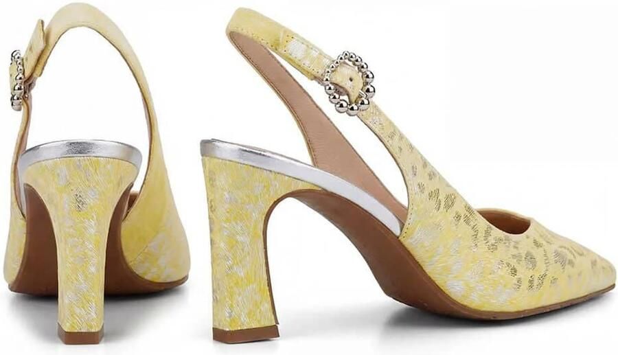 FLORIS VAN BOMMEL Slingbacks Dames Sfw-20055 Giuli Maat: 37 Materiaal: Suède Kleur: Geel - Foto 8