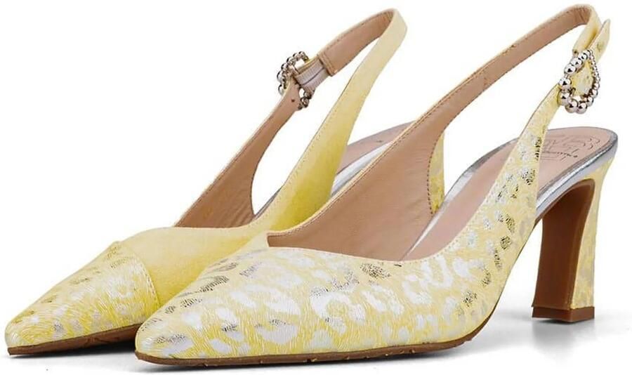 FLORIS VAN BOMMEL Slingbacks Dames Sfw-20055 Giuli Maat: 37 Materiaal: Suède Kleur: Geel - Foto 7