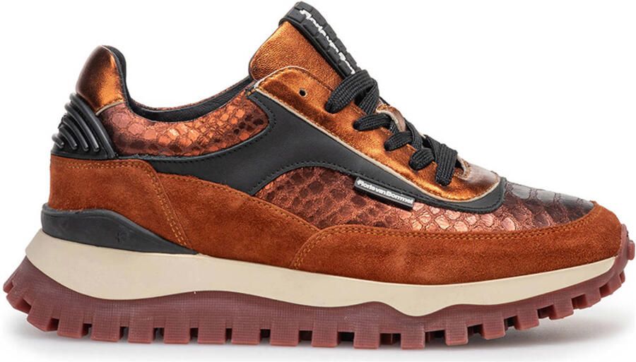 Floris van Bommel Grommi 01.18 leren sneakers oranje