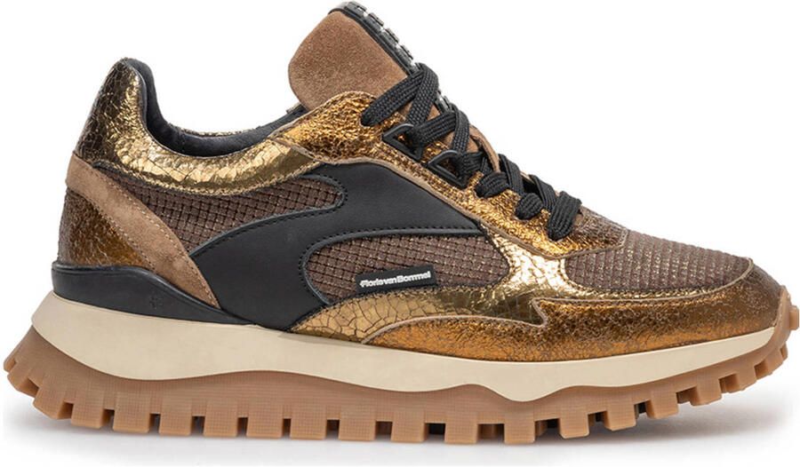 FLORIS VAN BOMMEL Lage Sneakers Dames Sfw-10127 Grommi Maat: 35 Materiaal: Textiel Kleur: Brons