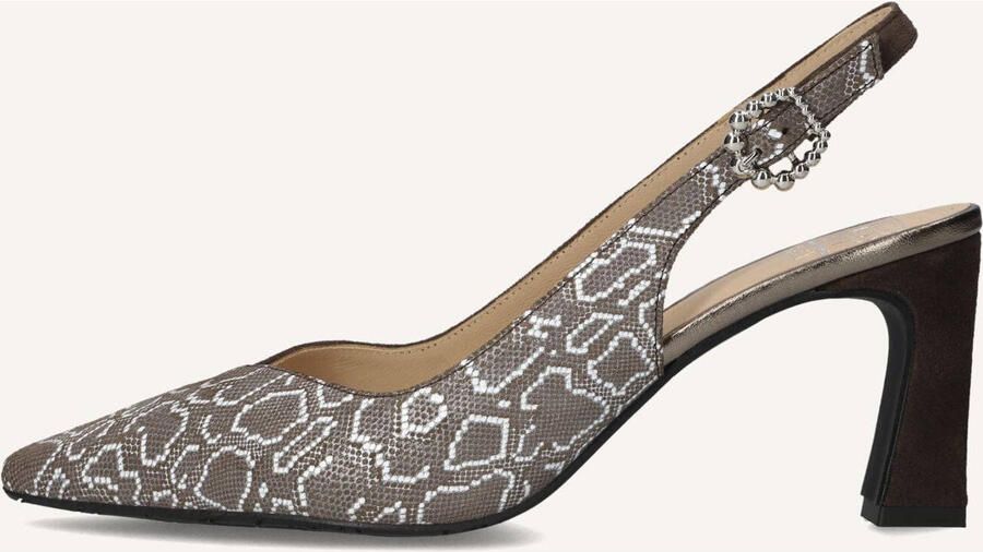 FLORIS VAN BOMMEL Slingbacks Dames Sfw-20055 Giuli Textiel Taupe - Foto 6
