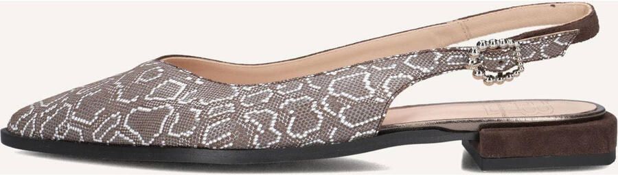 FLORIS VAN BOMMEL Slingbacks Dames Sfw-40055 Gynni Textiel Taupe