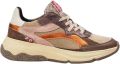 Floris van Bommel Sneakers laag 'Holli 02' beige donkerbruin donkeroranje oudroze - Bruin