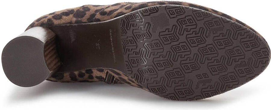 Floris van Bommel Kaci 01.07 suède enkellaarzen met panterprint taupe zwart - Foto 3