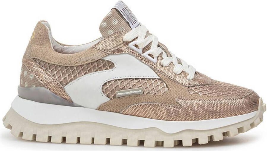 Floris van Bommel leren sneakers brons