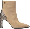Floris van Bommel Maysi 01.01 suède enkellaarzen met hak taupe - Taupe
