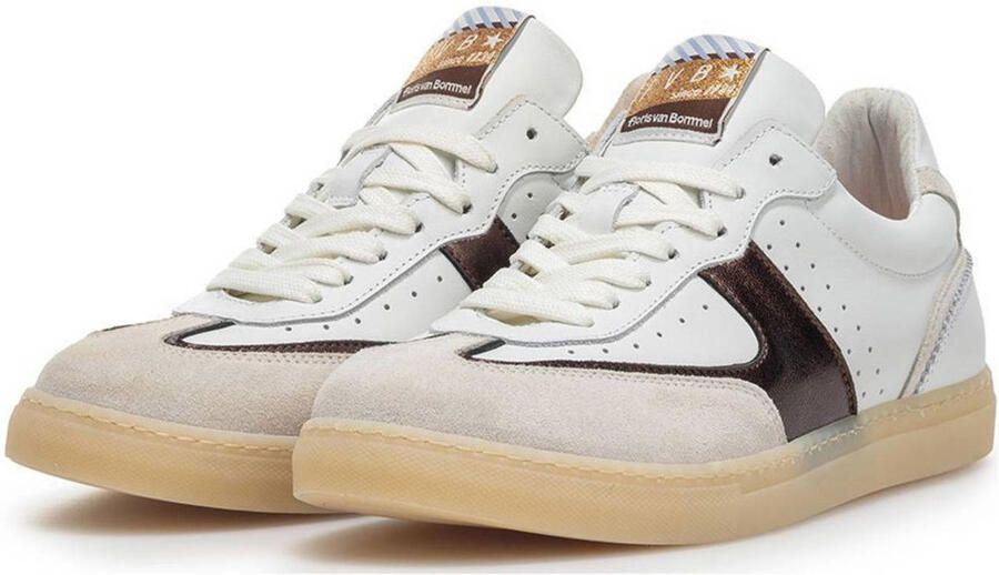 Floris van Bommel Minni 04.29 leren sneakers wit bruin - Foto 3