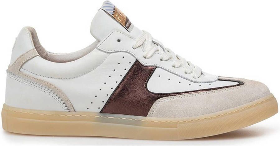 Floris van Bommel Minni 04.29 leren sneakers wit bruin