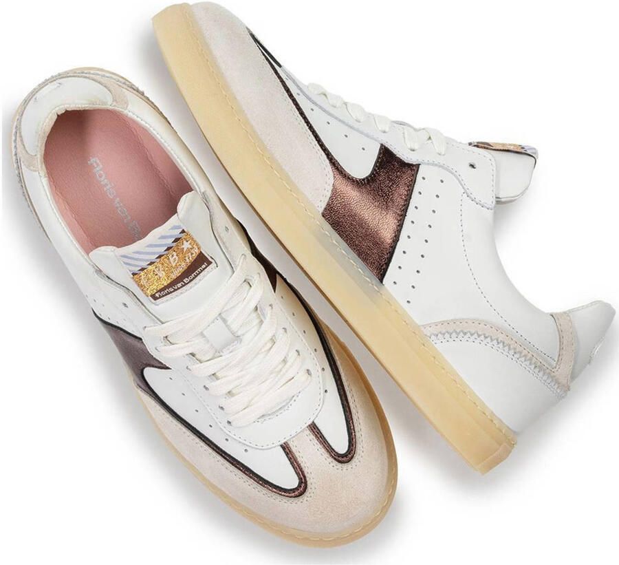 Floris van Bommel Minni 04.29 leren sneakers wit bruin - Foto 2