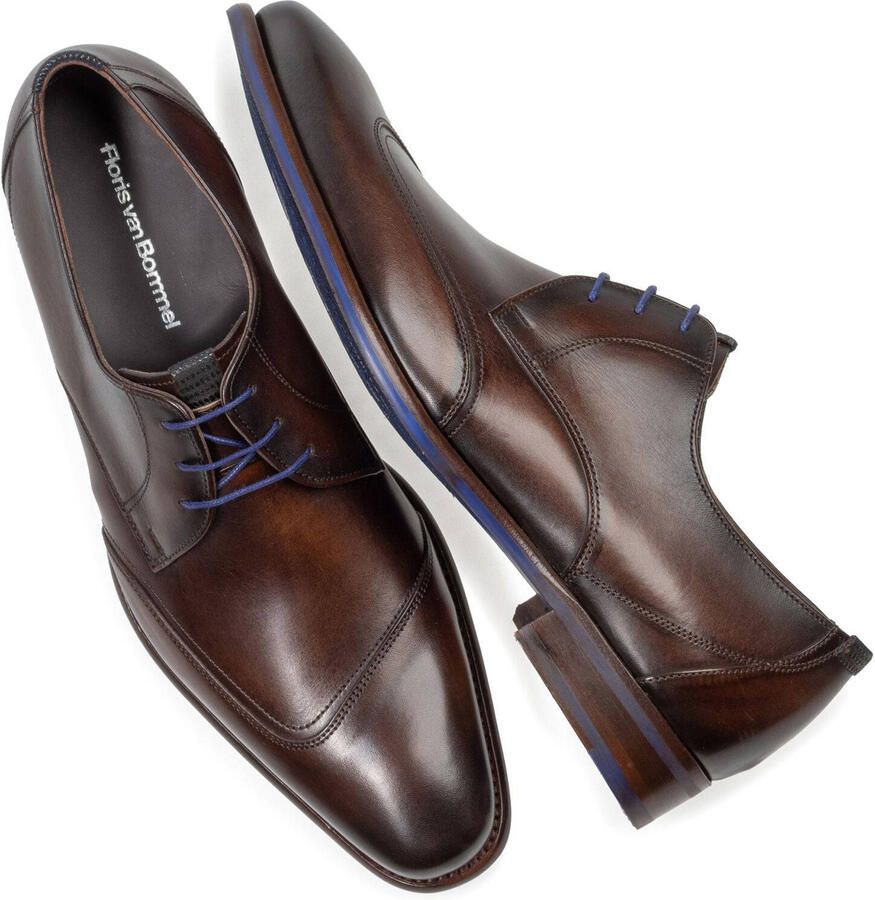 Floris van Bommel Sfm-30173 De Stijler Nette schoenen Veterschoenen Heren Bruin - Foto 5
