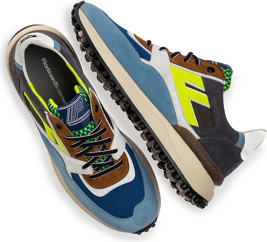 Floris van Bommel Noppi 29.03 suède sneakers lichtblauw