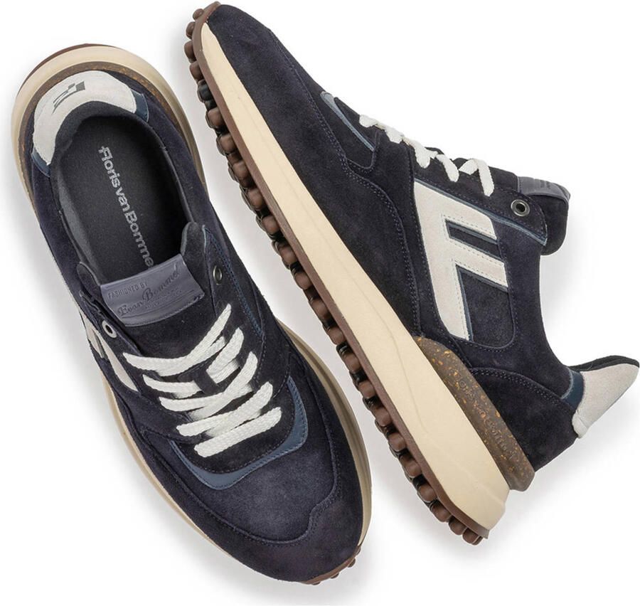 FLORIS VAN BOMMEL Lage Sneakers Heren Sfm-10139 Noppi Maat: 45⅓ Materiaal: Suède Kleur: Blauw - Foto 2