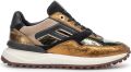FLORIS VAN BOMMEL Lage Sneakers Dames Sfw-10128 Noppi Leer Bronskleurig - Zwart
