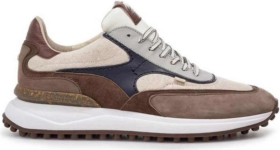 FLORIS VAN BOMMEL Lage Sneakers Heren Sfm-10207 Noppi Maat: 48 Materiaal: Textiel Kleur: Bruin