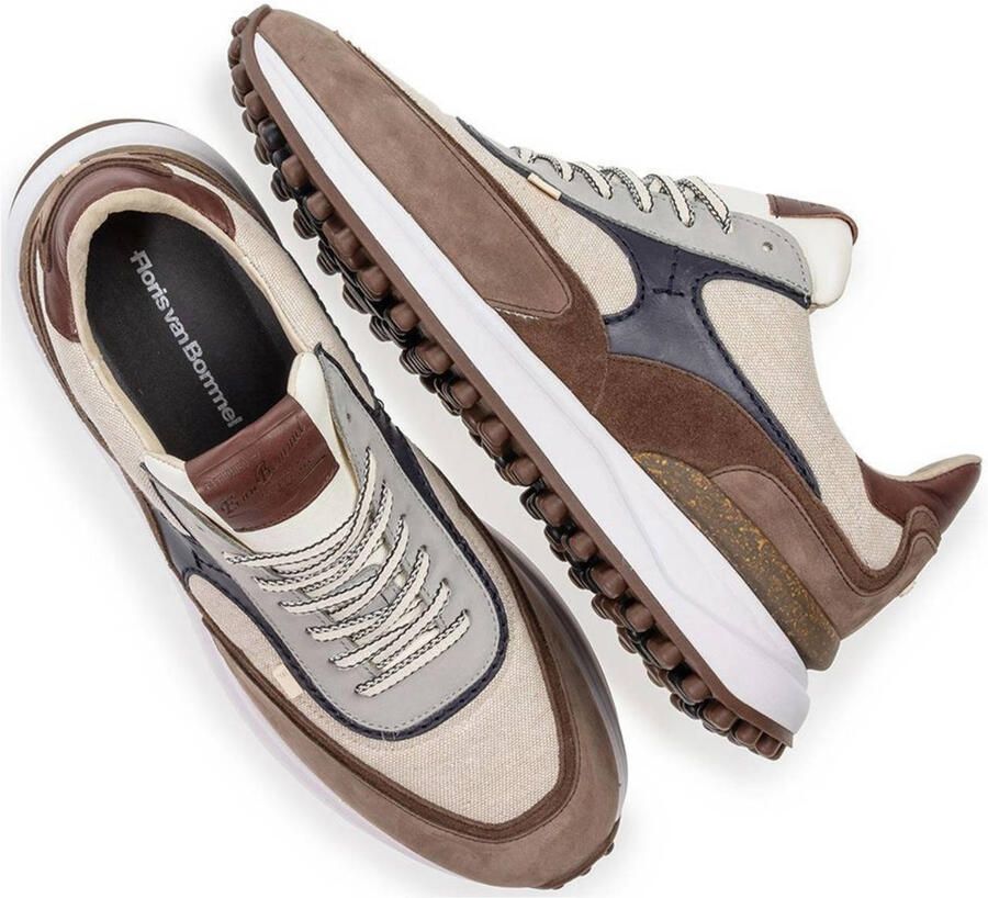 FLORIS VAN BOMMEL Lage Sneakers Heren Sfm-10207 Noppi Maat: 48 Materiaal: Textiel Kleur: Bruin - Foto 2