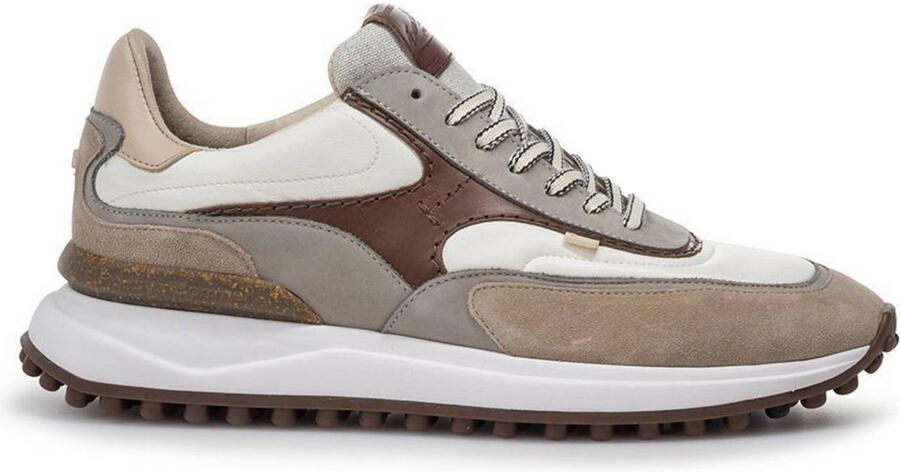 FLORIS VAN BOMMEL Lage Sneakers Heren Sfm-10207 Noppi Maat: 42⅔ Materiaal: Leer Kleur: Beige