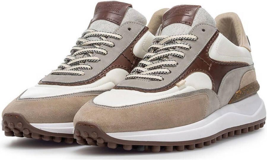FLORIS VAN BOMMEL Lage Sneakers Heren Sfm-10207 Noppi Maat: 42⅔ Materiaal: Leer Kleur: Beige - Foto 2