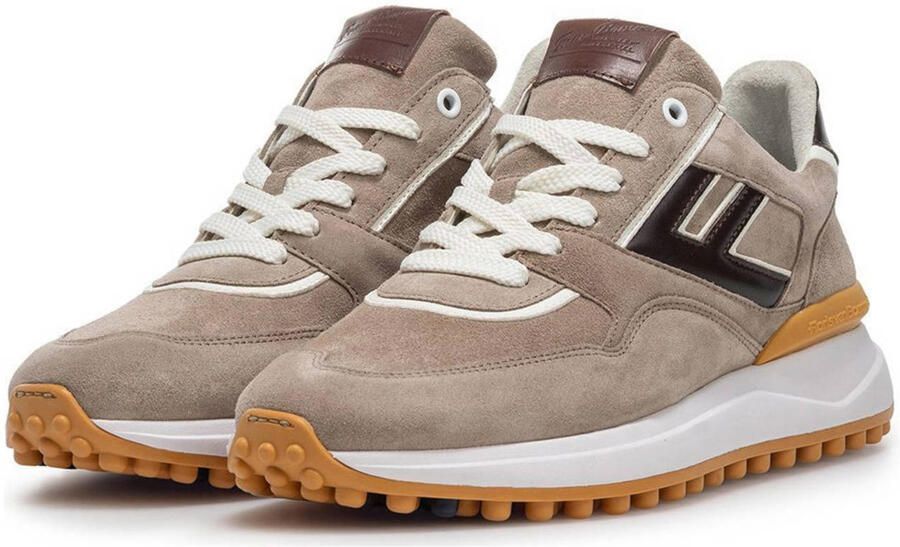 FLORIS VAN BOMMEL Lage Sneakers Heren Sfm-10223 Noppi Maat: 44⅔ Materiaal: Leer Kleur: Beige - Foto 2