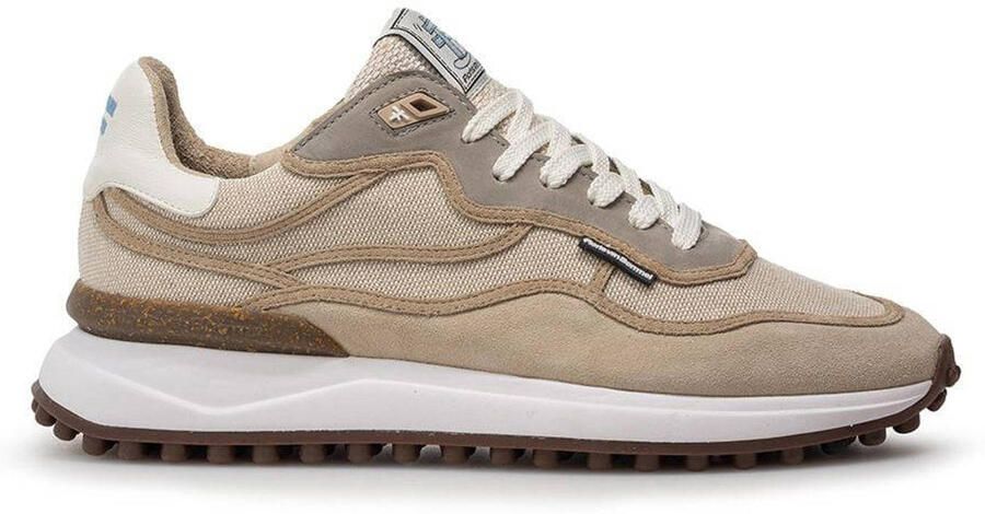 Floris van Bommel heren sneaker Noppi suède en textiel beige