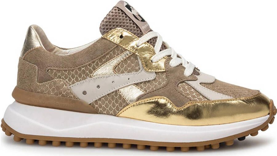 Floris van Bommel Noppi 46.01 leren sneakers bruin goud