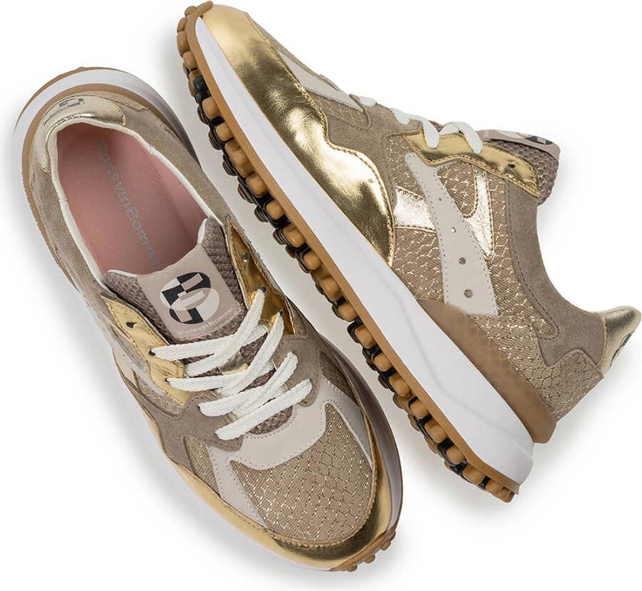 Floris van Bommel Noppi 46.01 leren sneakers bruin goud - Foto 2