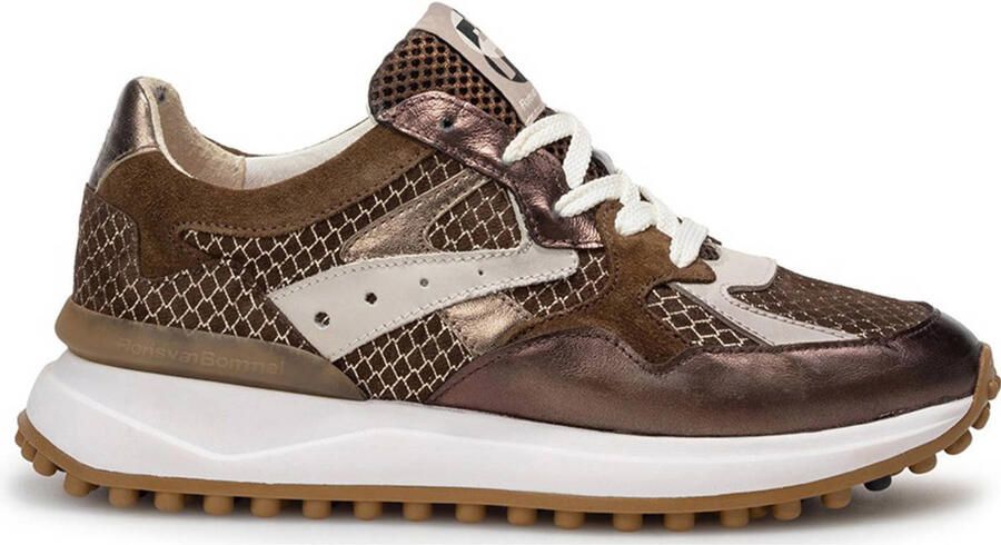 FLORIS VAN BOMMEL Lage Sneakers Dames Sfw-10153 Noppi Maat: 42 Materiaal: Leer Kleur: Bronskleurig