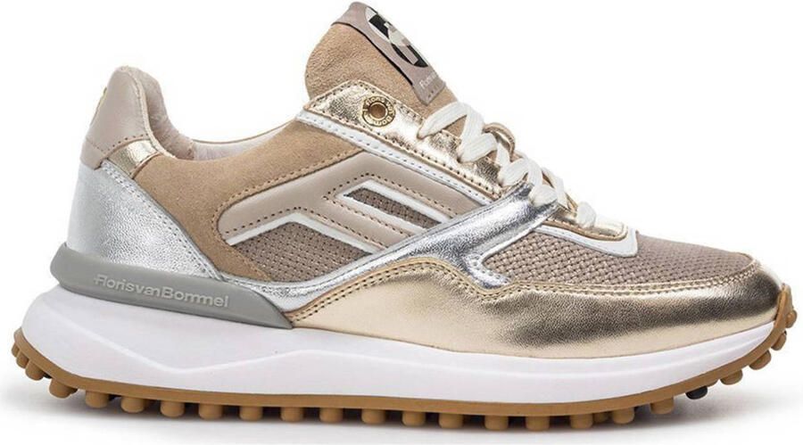 FLORIS VAN BOMMEL Lage Sneakers Dames Sfw-10170 Noppi Maat: 41 Materiaal: Textiel Kleur: Goudkleurig
