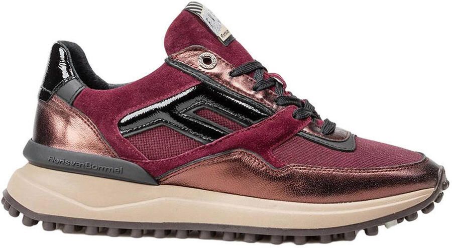 FLORIS VAN BOMMEL Lage Sneakers Dames Sfw-10170 Noppi Maat: 39 5 Materiaal: Textiel Kleur: Rood