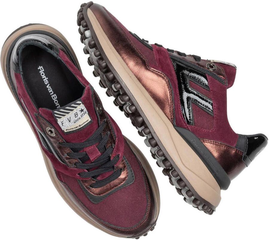 FLORIS VAN BOMMEL Lage Sneakers Dames Sfw-10170 Noppi 39 5 Textiel Rood - Foto 2