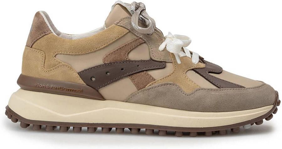 Floris van Bommel Noppi leren sneakers taupe
