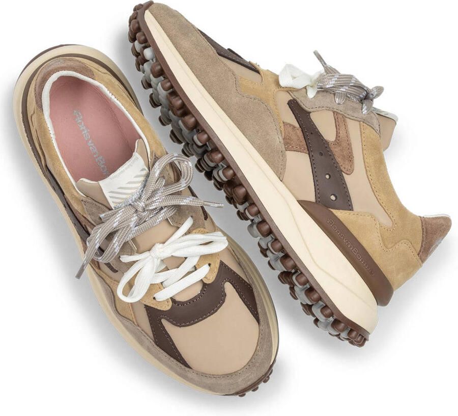 Floris van Bommel Noppi leren sneakers taupe - Foto 2