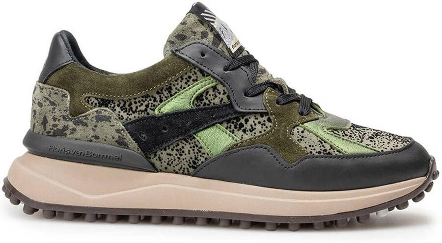 Floris van Bommel Noppi suède sneakers donkergroen