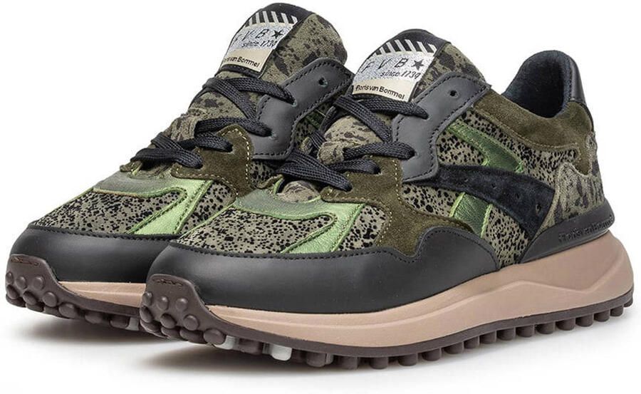 Floris van Bommel Noppi suède sneakers donkergroen - Foto 2