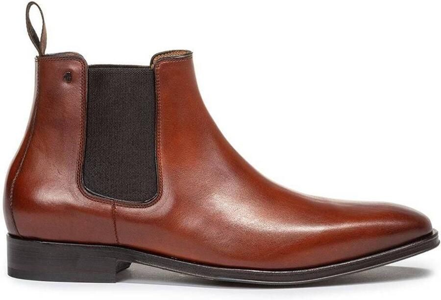 Floris van Bommel Raffa 09.00 leren chelsea boots donker cognac