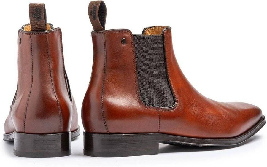 Floris van Bommel Raffa 09.00 leren chelsea boots donker cognac - Foto 2